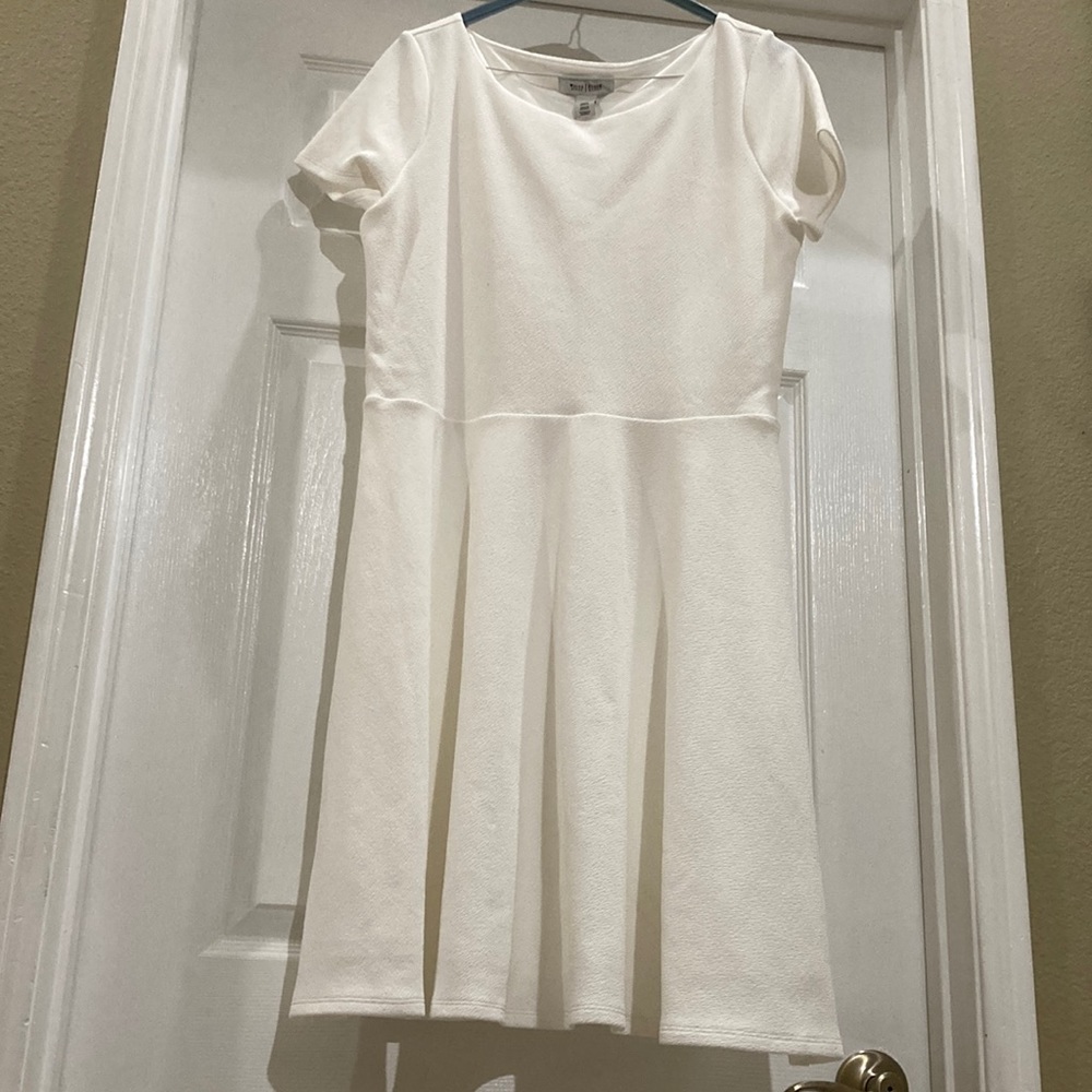 White House Black Market a line white washable dress size 12
